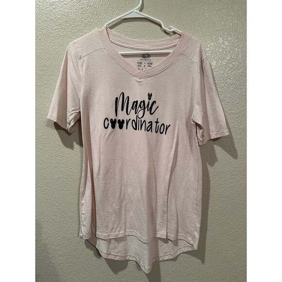 Disney Magic Coordinator Mickey Mouse V-neck High Low Tee Sz L - Picture 1 of 4